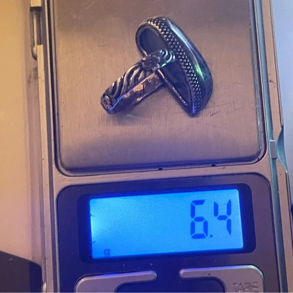 New Artisan Grey Tourmalinated Quartz Stone 925 Sterling Silver Flower Ring - Picture 10 of 17